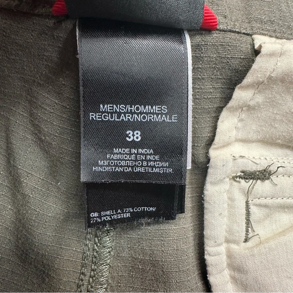 The North Face Men's Green Plaid Cotton Cargo Casual Shorts Waist 38